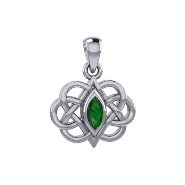 Celtic Double Heart And Infinity Pendant With Gemstone TPD6043 - Jewelry